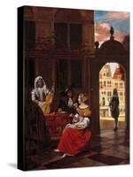 A Musical Party, 1677-Pieter de Hooch-Stretched Canvas