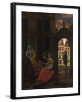 A Musical Party in a Courtyard, 1677-Pieter de Hooch-Framed Giclee Print