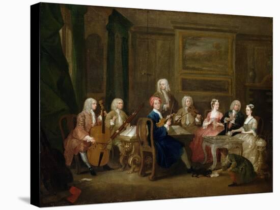 A Musical Party: the Mathias Family, C.1730-William Hogarth-Stretched Canvas