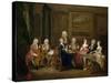 A Musical Party: the Mathias Family, C.1730-William Hogarth-Stretched Canvas