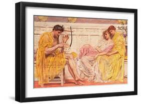 A Musician. Date/Period: Ca. 1867. Painting. Oil on canvas. Height: 286 mm (11.25 in); Width: 38...-Albert Joseph Moore-Framed Premium Giclee Print