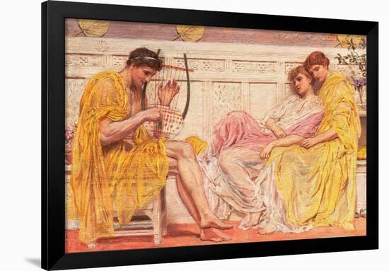 A Musician. Date/Period: Ca. 1867. Painting. Oil on canvas. Height: 286 mm (11.25 in); Width: 38...-Albert Joseph Moore-Framed Poster