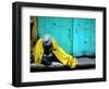 A Muslim Man Warms Himself-null-Framed Photographic Print