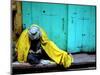 A Muslim Man Warms Himself-null-Mounted Photographic Print