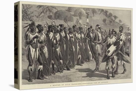 A Muster of Zulu Warriors, Preparing for an Attack-null-Stretched Canvas