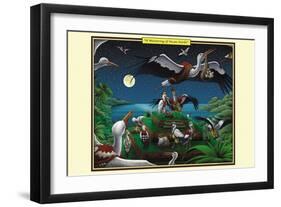 A Mustering of Incan Storks-Richard Kelly-Framed Art Print