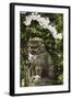 A Mythical Lion Statue and Cherry Blossom in a Temple in Kyoto, Honshu Island, Japan, Asia-Christian Kober-Framed Photographic Print