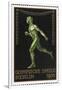 A Naked Athlete Running. Germany 1916 Berlin Olympic Games Poster Stamp, Unused-null-Framed Giclee Print