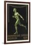 A Naked Athlete Running. Germany 1916 Berlin Olympic Games Poster Stamp, Unused-null-Framed Giclee Print