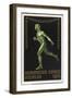 A Naked Athlete Running. Germany 1916 Berlin Olympic Games Poster Stamp, Unused-null-Framed Premium Giclee Print