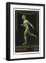 A Naked Athlete Running. Germany 1916 Berlin Olympic Games Poster Stamp, Unused-null-Framed Premium Giclee Print