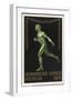 A Naked Athlete Running. Germany 1916 Berlin Olympic Games Poster Stamp, Unused-null-Framed Premium Giclee Print