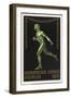 A Naked Athlete Running. Germany 1916 Berlin Olympic Games Poster Stamp, Unused-null-Framed Giclee Print