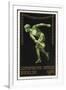 A Naked Discus Thrower. Germany 1916 Berlin Olympic Games Poster Stamp, Unused-null-Framed Giclee Print