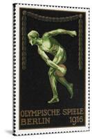 A Naked Discus Thrower. Germany 1916 Berlin Olympic Games Poster Stamp, Unused-null-Stretched Canvas