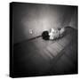 A Naked Woman Tied with Electric Flex Lying on the Floor of a Room-Rafal Bednarz-Stretched Canvas