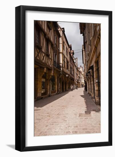 A Narrow Street with Half Timbered Houses in the Old City of Dijon, Burgundy, France, Europe-Julian Elliott-Framed Premium Photographic Print