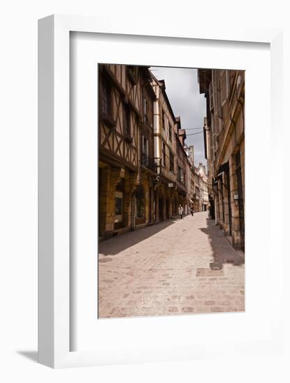 A Narrow Street with Half Timbered Houses in the Old City of Dijon, Burgundy, France, Europe-Julian Elliott-Framed Photographic Print