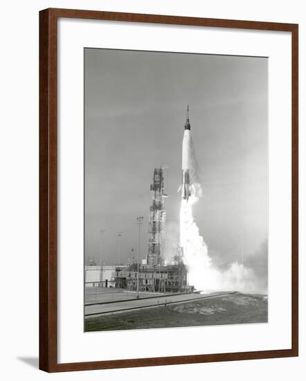 A NASA Project Mercury Spacecraft Is Test Launched from Cape Canaveral, Florida-Stocktrek Images-Framed Photographic Print