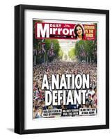 A Nation Defiant. 500,000 Flock in Face of Bombers-null-Framed Photographic Print