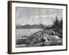A Native American Camp at the Edge of the Yukon River, USA, 19th Century-Hurel-Framed Giclee Print