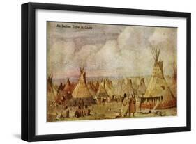 A Native American Camp-Charles Marion Russell-Framed Giclee Print