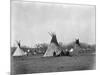 A Native American Family Sits Outside their Teepee-W.S. Soule-Mounted Photographic Print