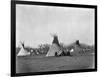 A Native American Family Sits Outside their Teepee-W.S. Soule-Framed Photographic Print