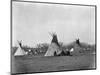 A Native American Family Sits Outside their Teepee-W.S. Soule-Mounted Photographic Print