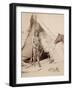 A Native American Stands at the Entrance to His Teepee Holding a Rifle, 1880-90-William Notman-Framed Photographic Print