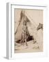 A Native American Stands at the Entrance to His Teepee Holding a Rifle, 1880-90-William Notman-Framed Photographic Print