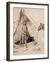 A Native American Stands at the Entrance to His Teepee Holding a Rifle, 1880-90-William Notman-Framed Photographic Print