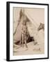 A Native American Stands at the Entrance to His Teepee Holding a Rifle, 1880-90-William Notman-Framed Photographic Print