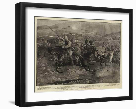 A Native Cavalary Charge in the Chitral Campaign-John Charlton-Framed Giclee Print