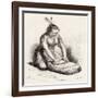 A Native Guayan Woman Crushing Grain-null-Framed Giclee Print