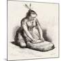 A Native Guayan Woman Crushing Grain-null-Mounted Giclee Print