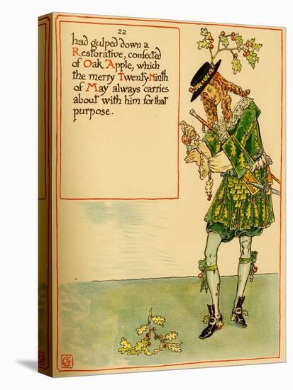 A Nattily Clad Dandy Pours Himself A Drink Of Oak Apple Spirits-Walter Crane-Stretched Canvas