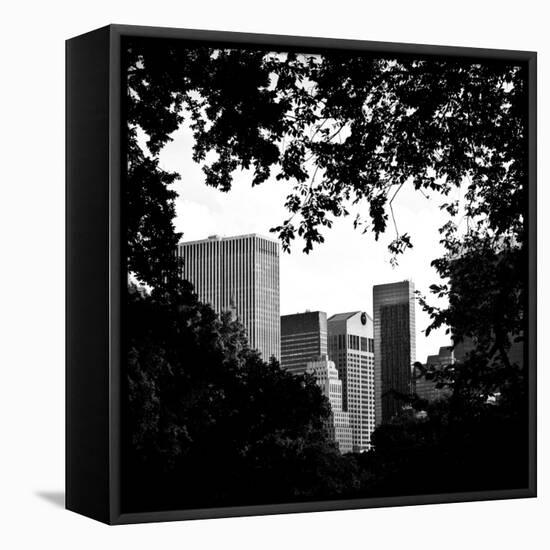 A Natural Heart Formed by Trees Overlooking the Buildings Central Park, Manhattan, New York-Philippe Hugonnard-Framed Stretched Canvas