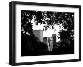 A Natural Heart Formed by Trees Overlooking the Buildings Central Park, Manhattan, New York-Philippe Hugonnard-Framed Premium Photographic Print