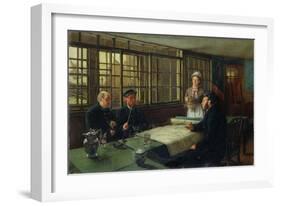 A Nautical Argument, 1877-Charles Napier Hemy-Framed Giclee Print