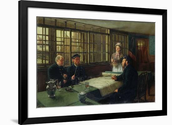 A Nautical Argument, 1877-Charles Napier Hemy-Framed Giclee Print