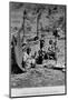 A Navajo Family Outside their Home-Timothy O' Sullivan-Mounted Photographic Print