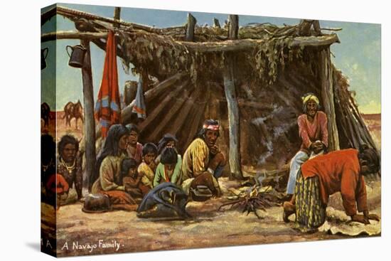 A Navajo Family-Charles Marion Russell-Stretched Canvas