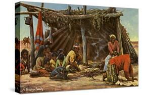 A Navajo Family-Charles Marion Russell-Stretched Canvas