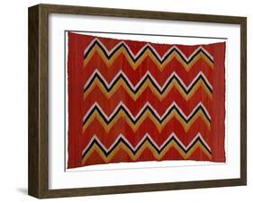 A Navajo Transitional Wedgeweave Blanket-null-Framed Giclee Print