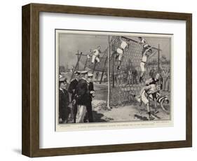 A Naval Athletic Gathering, Scaling the Torpedo Net in the Obstacle Race-Frederic De Haenen-Framed Giclee Print