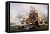 A Naval Engagement-Francois Musin-Framed Stretched Canvas