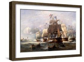 A Naval Engagement-Francois Musin-Framed Giclee Print