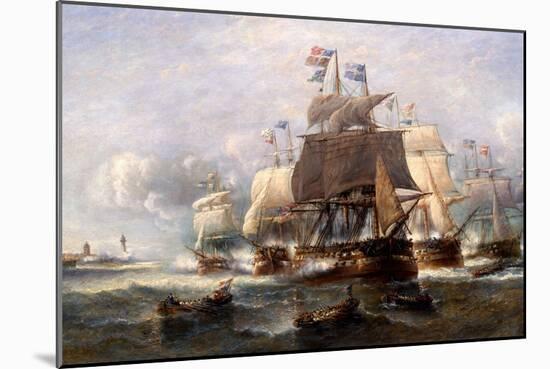 A Naval Engagement-Francois Musin-Mounted Giclee Print