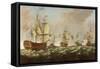 A Naval Engagement-Richard Paton-Framed Stretched Canvas